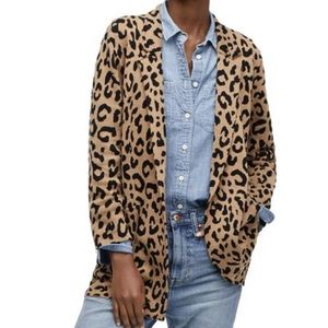 NWT JCREW SOPHIE OPEN SWEATER-BLAZER IN LEOPARD